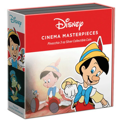 Niue: Disney Cinema Masterpieces - Pinocchio colored 3 oz Silver 2022 Proof
