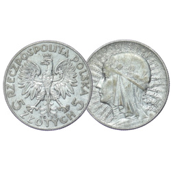 Pologne : « Tête de femme » Jadwiga 5 zł Argent différentes années