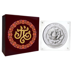 Bhutan: Anno lunare del Drago colorato 5 once d'argento 2024 Proof