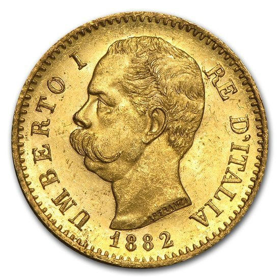 Itálie, 20 lir Umberto I různé ročníky