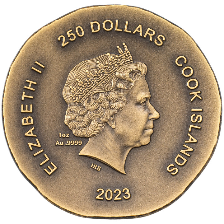 Cook Islands: Tortoise 1 oz Gold 2023 Ultra High Relief Antiqued Coin