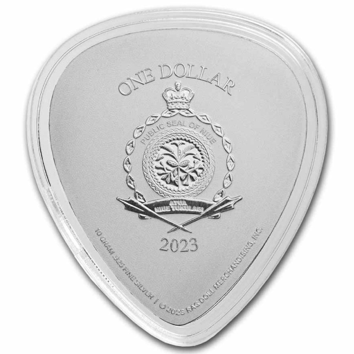 Niue: Aerosmith 50. rocznica 10 gramów Srebra 2023 Guitar Pick