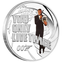 Tuvalu: You Only Live Twice colorata 1/2 oncia d'argento 2021 Proof