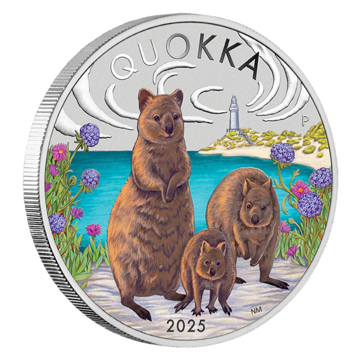 Quokka moneda de plata de 1 onza coloreada 2025 Proof