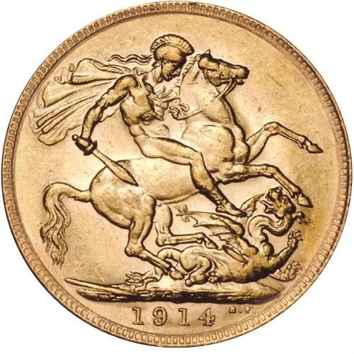 Złoty Suweren- George V Great Britain Gold Sovereign 1914