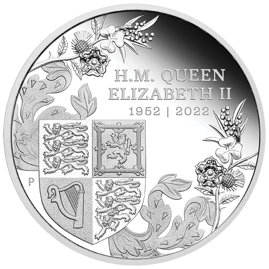 A királynő platina jubileuma 1 oz ezüst 2022 Proof