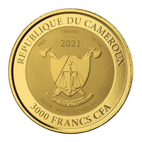 Cameroon: Mandrilll 1 uncja Złota 2021 Proof