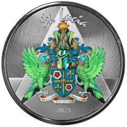 St. Lucia - Coat of Arms 1 oz Silver 2023 Prooflike Coin