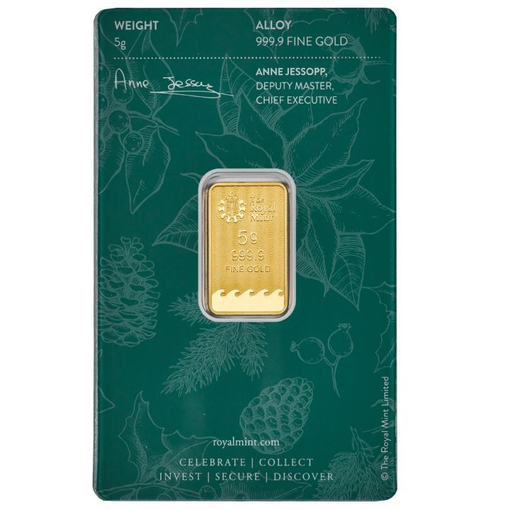 5 gram Gold Bar Britannia Britannia Christmas