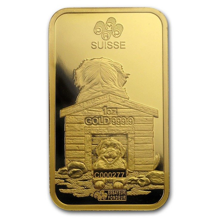 1 oz Lingote de Oro Serie Lunar Año del Perro