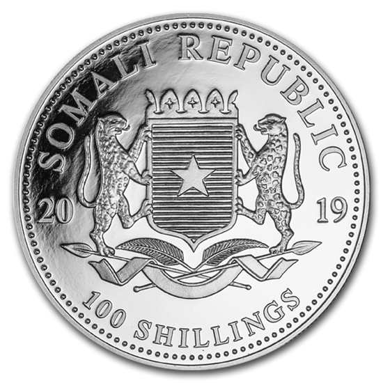African Wildlife: Somalia Elephant 1 oz Silber 2019 Pig Privy Mark