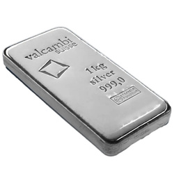 Valcambi 1000 g ezüstrudacska