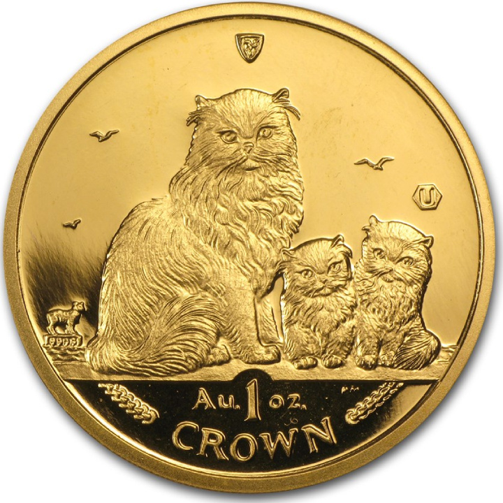 Isle of Man: Himalayan Cat & Kittens 1 oz Gold 2005 Coin