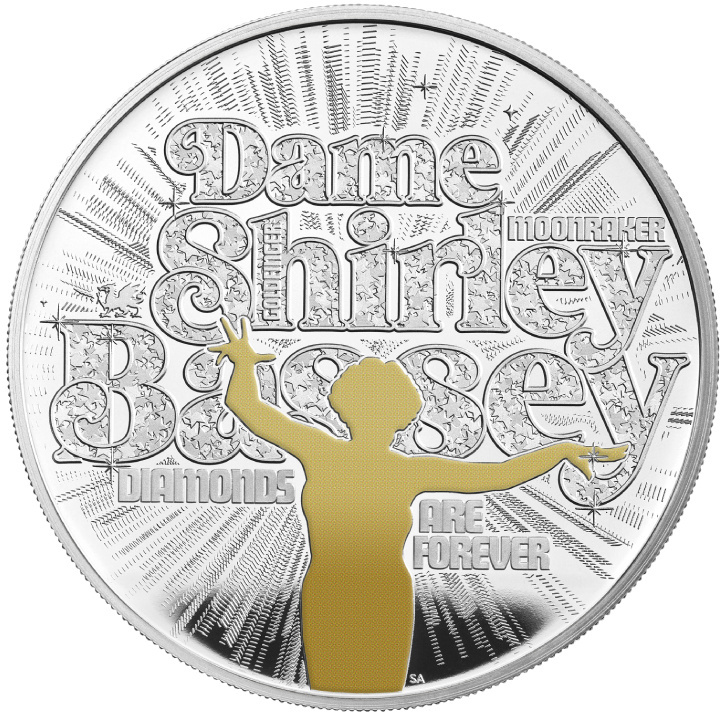 Dame Shirley Bassey colorée 1 once d'argent 2023 Proof