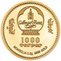 Mongolsko: Rok koně 0,5 gramu zlata 2026 Proof