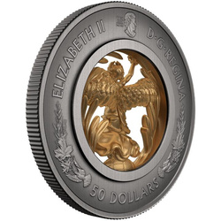 Canada: Allegory of Peace pozłacany $50 Srebro 2023 Antiqued Coin