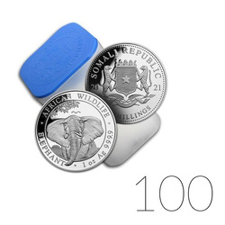African Wildlife: Somalia Elephant 1 oz Silber 2021 100 Stück