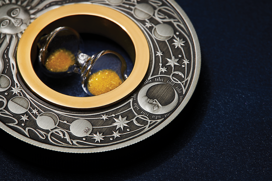 Tuvalu: Hourglass 2 oz Silver 2021 Antiqued Coin