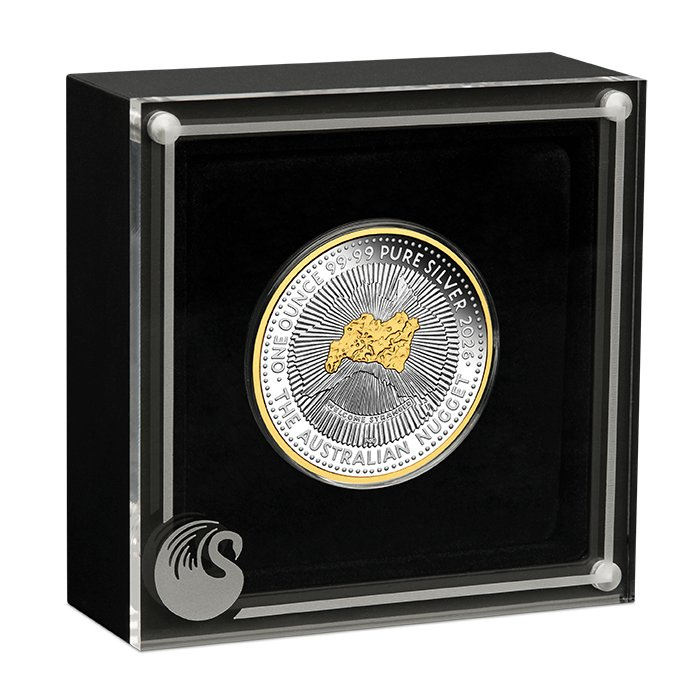 Perth Mint: 40-та годишнина на Australian Nugget позлатена 1 унция Сребро 2026 Proof