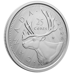 Canada : Hommage - W Marque d'atelier « Caribou » 25 cents Argent 2024 Spécimen