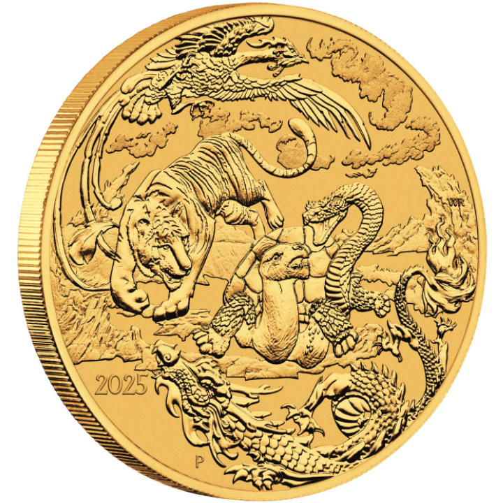 Mitos y leyendas chinos: Cuatro Guardianes 1 oz Oro 2025