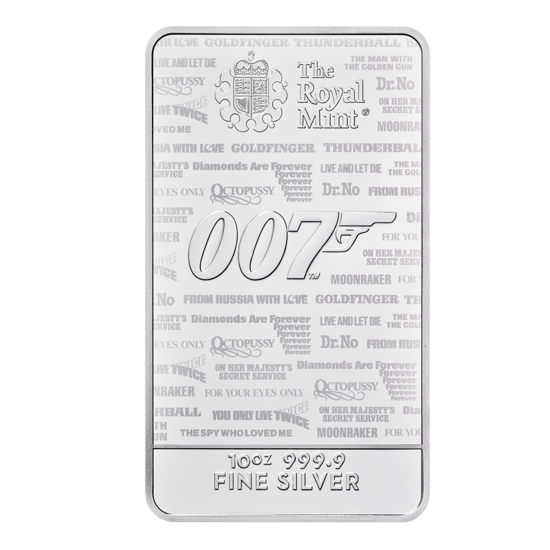 Lingot d'argent 10 onces 007 James Bond