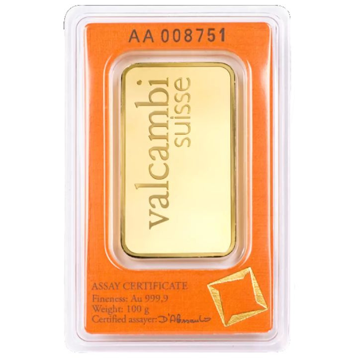 Valcambi 100 gram Goldbarren LBMA GD Refiner