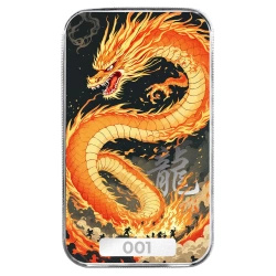 Sztabka Scottsdale Mint - Dragon "Huǒyàn" kolorowany 1 uncja Srebra 2025
