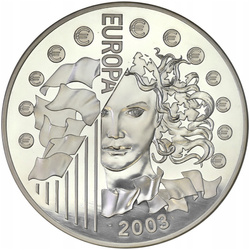Francia: Europa - 1er Aniversario "Euro" 1000 gramos Plata 2003 Proof