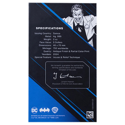 Samoa: DC Comics - Batman vs. Joker színes 2 uncia ezüst 2024 antikolt érme