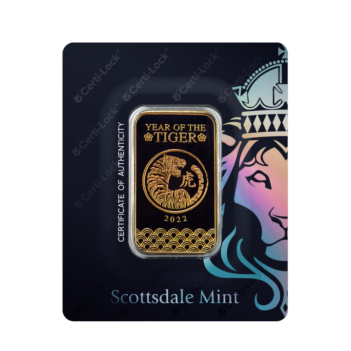 Cihla Rok tygra 1 unce zlata 2022