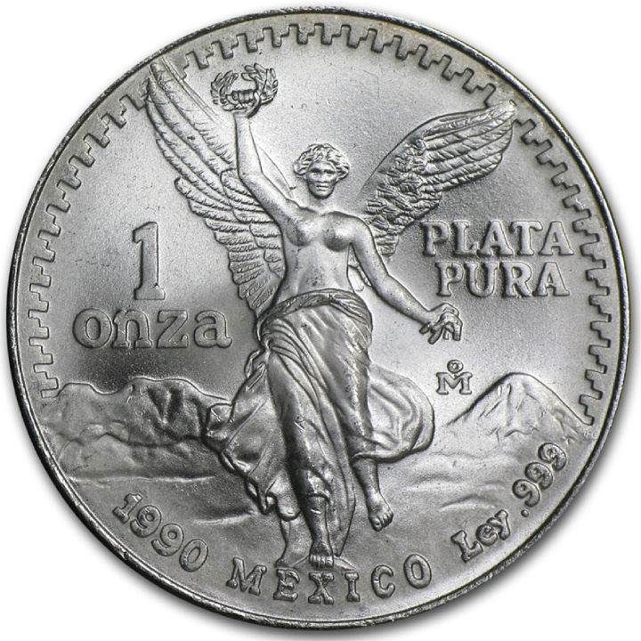 Libertad mexicaine 1 once d'argent 1990