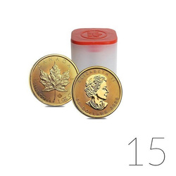 Foglia d'acero canadese 1 oncia d'oro 2020 PACCHETTO DA 15 PEZZI