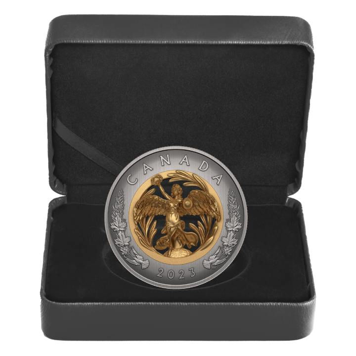 Canada: Allegoria della Pace placcato in oro $50 Argento 2023 Moneta antica