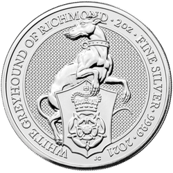 The Queen’s Beasts 2021: The White Greyhound of Richmond 2 oz Silber