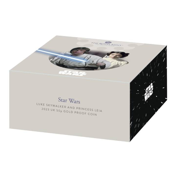 Star Wars: Luke Skywalker e Principessa Leia 50p oro 2023 Proof