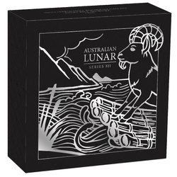 Perth Mint Lunar III - Anul Caprei colorată 1 oz Argint 2027 Proof