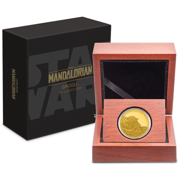 Niue: Star Wars The Mandalorian – Grogu 1/4 unce zlata 2022 Proof