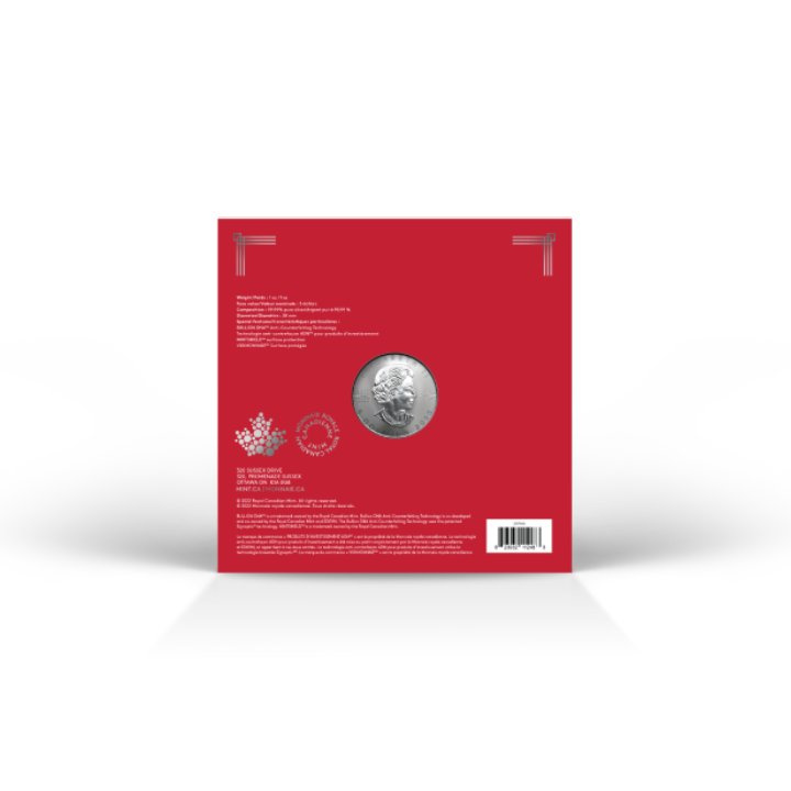 Kanadský javorový list Treasured – Rok králíka 1 unce stříbra 2023