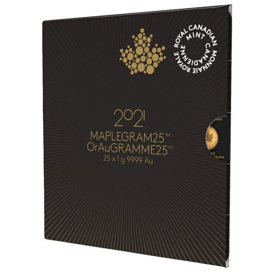 Canadian Maple Leaf 25 x 1 gram Gold 2021