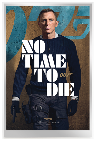 Filmový plakát: 007 James Bond – Není čas umírat 35 gramů stříbra 2020 (stříbrná fólie)
