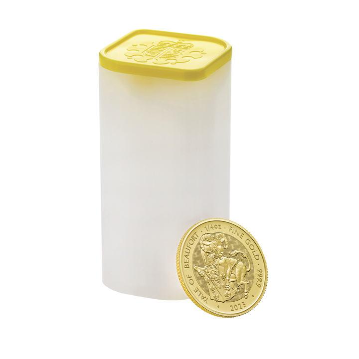 The Royal Tudor Beasts: The Yale Of Beaufort 1/4 oncia d'oro 2023