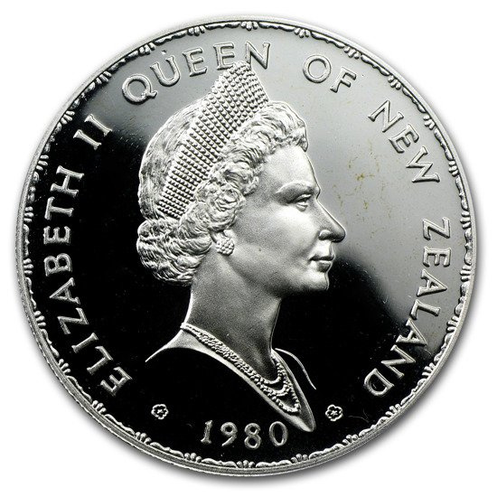 Nový Zéland: Wachlarzówka 1 dolar 1980 Proof