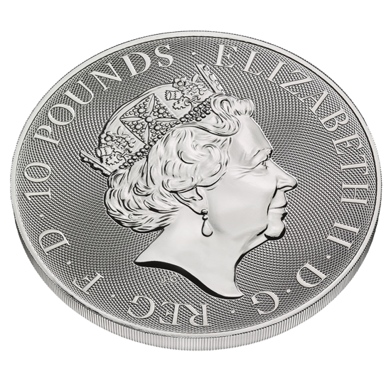 Beasts of the Queen: White Lion of Mortimers 10 ounces Silver 2021