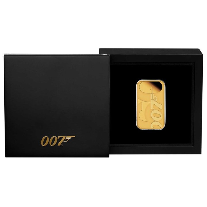 Tuvalu lingote de moneda: James Bond 60 Aniversario 1 oz Oro 2022 Proof