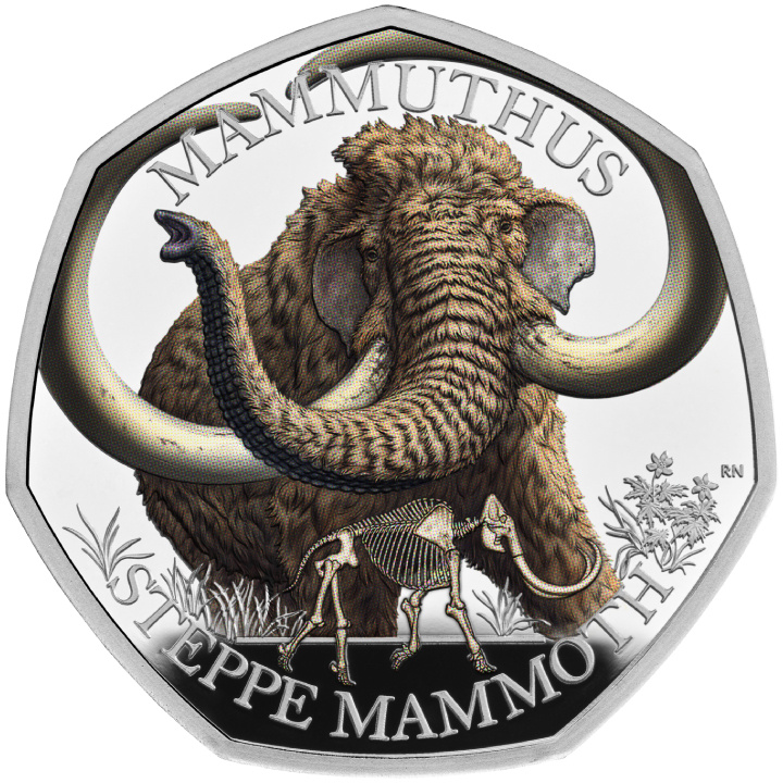 Tales of the Earth - Mammut della steppa colorato 50p Argento 2024 Proof
