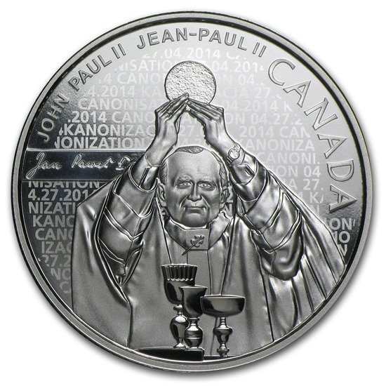 Giovanni Paolo II 10$ RCM Argento 2014 Proof