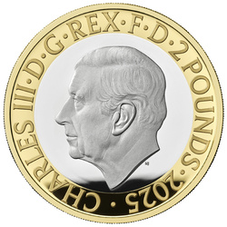 George Orwell £2 pozłacany Srebro 2025 Proof Piedfort