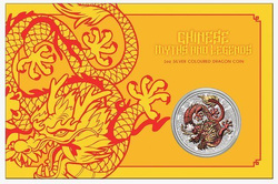 Chinese Myths and Legends: Dragon colored (coin version in card) 1 oz Silver 2021
