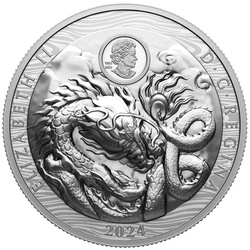 Canada : Année du dragon 50 Argent 2024 Proof Extraordinairement haut relief